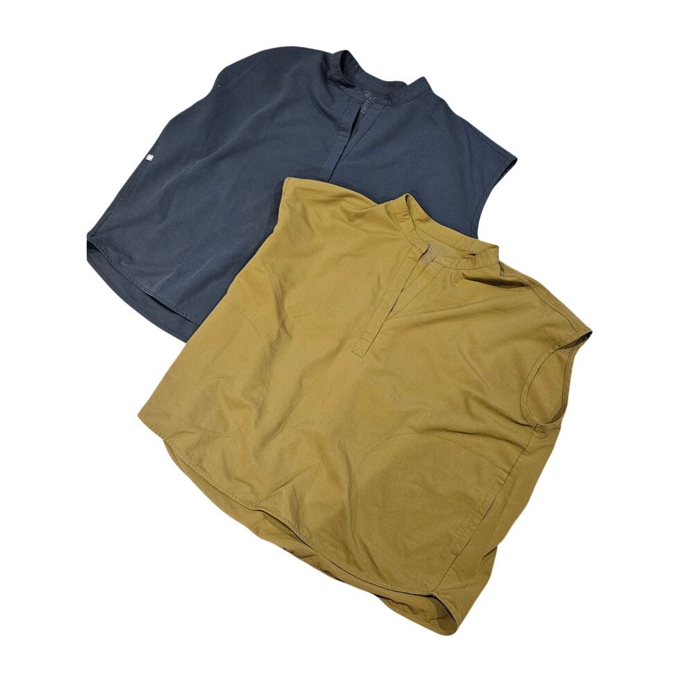 Figs Rafaela Oversized Scrub Top Sleeveless xxl lot olive green & charcoal blue